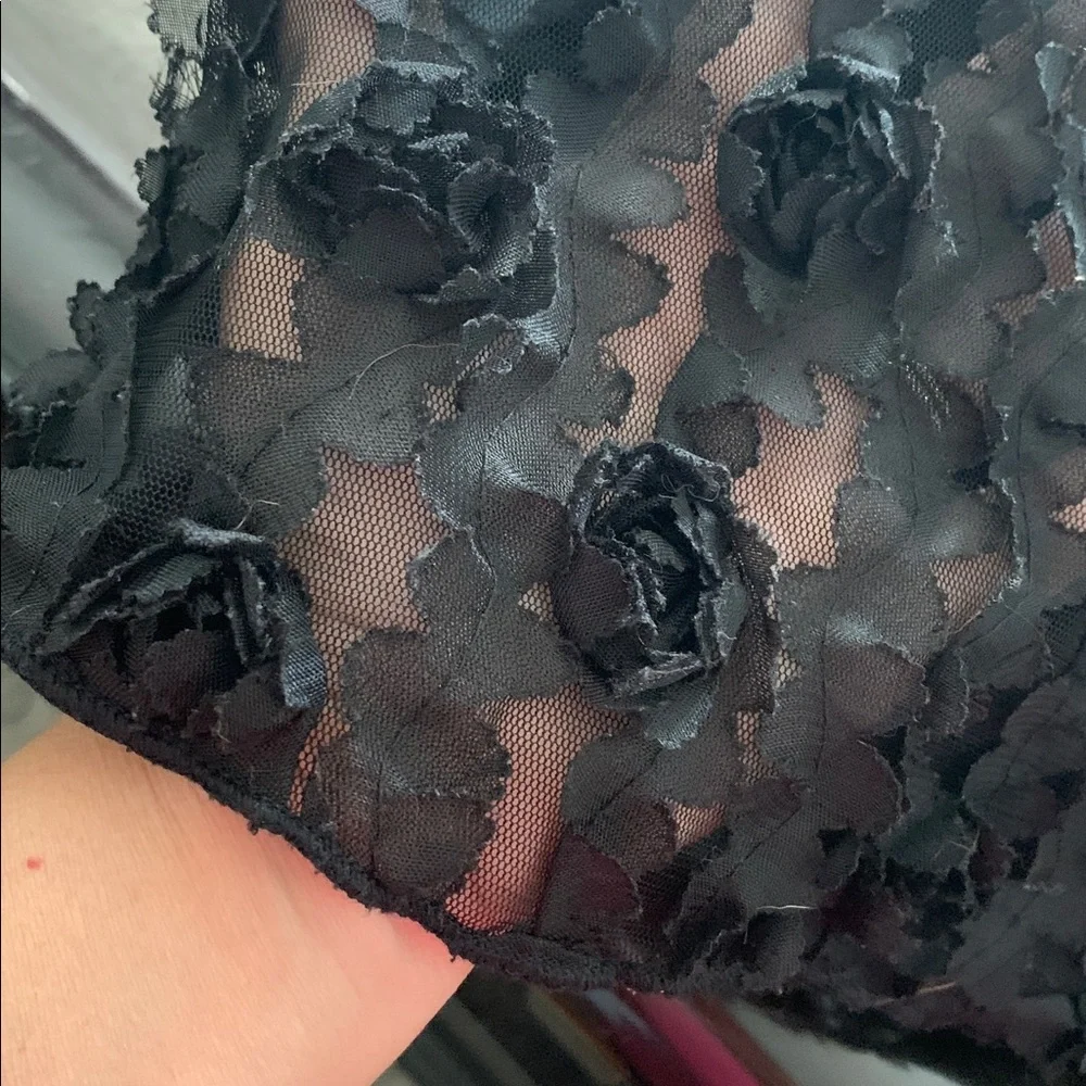 GAP Textured Black Roses Overlay Dress 6/7 EUC